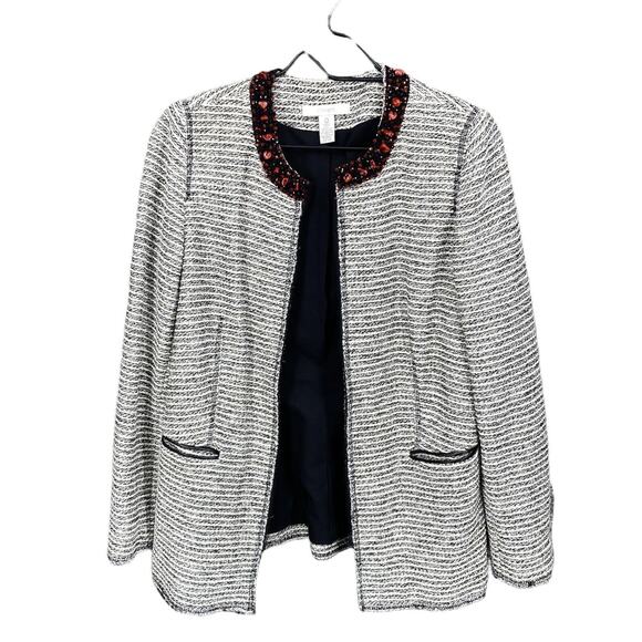 Chico's Jackets & Blazers - Chico's Women's Tweed Open Front Blazer Jacket Size 0/S/4 Career Work Wear